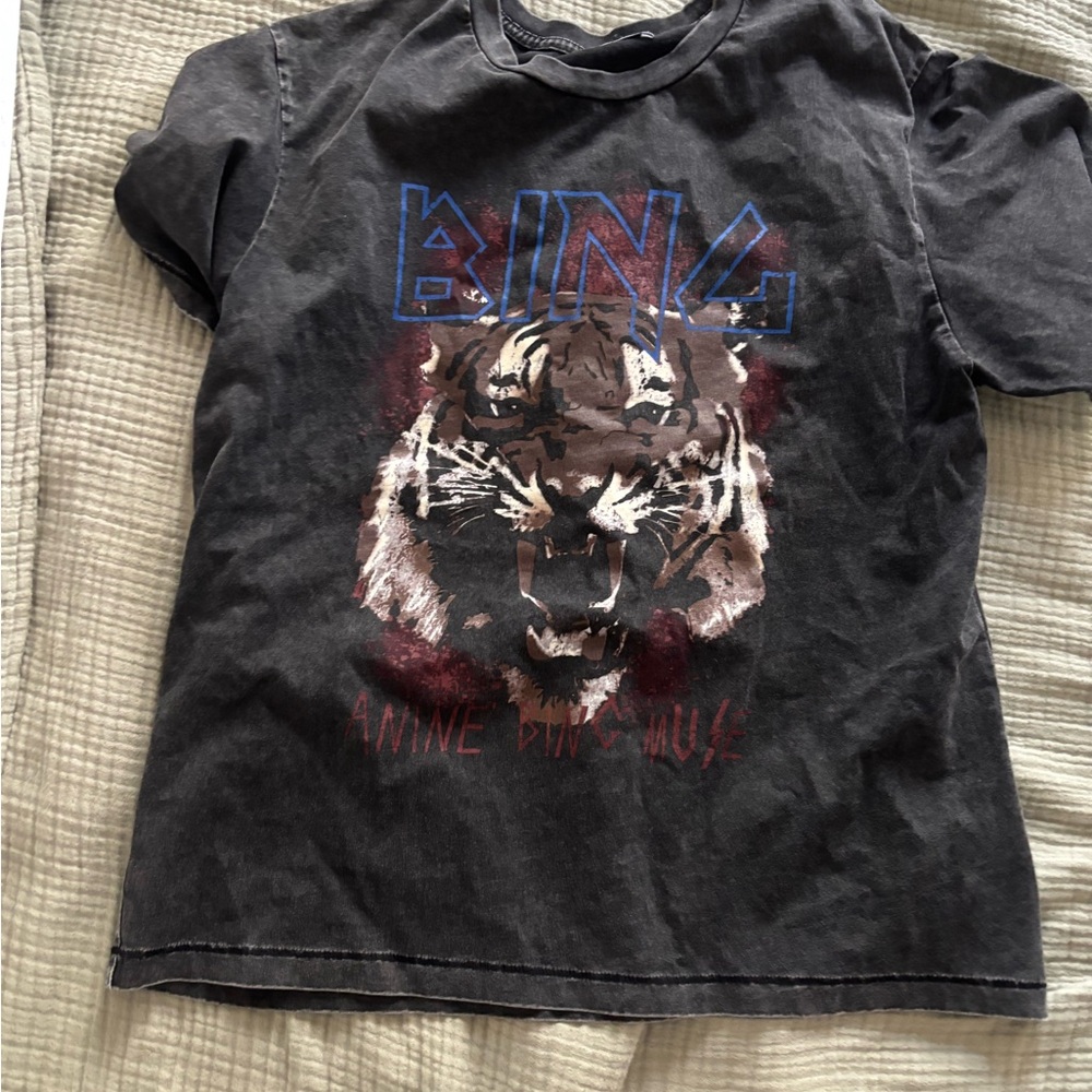 Anine Bing Black Tiger Graphic Tee